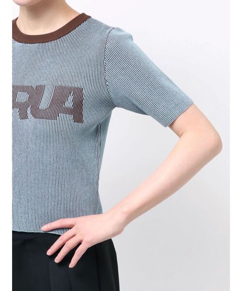 MURUA(ムルーア)の「リンガーロゴハーフニット 夏服(ニット/セーター・レディース・アイボリー/ブラウン/ピンク・FREE)」の11枚目の写真