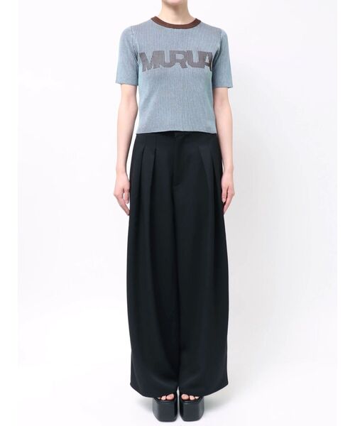 MURUA(ムルーア)の「リンガーロゴハーフニット 夏服(ニット/セーター・レディース・アイボリー/ブラウン/ピンク・FREE)」の14枚目の写真