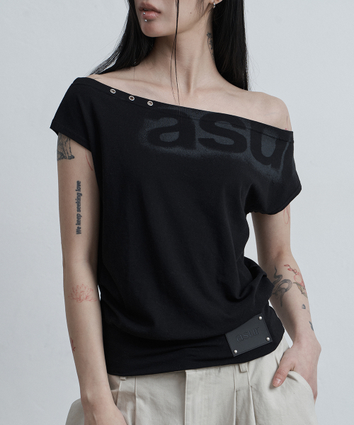 as you are(アズユーアー)の「ドルマンルーズクロップTシャツブラック(Tシャツ/カットソー・レディース・その他・OS)」の3枚目の写真