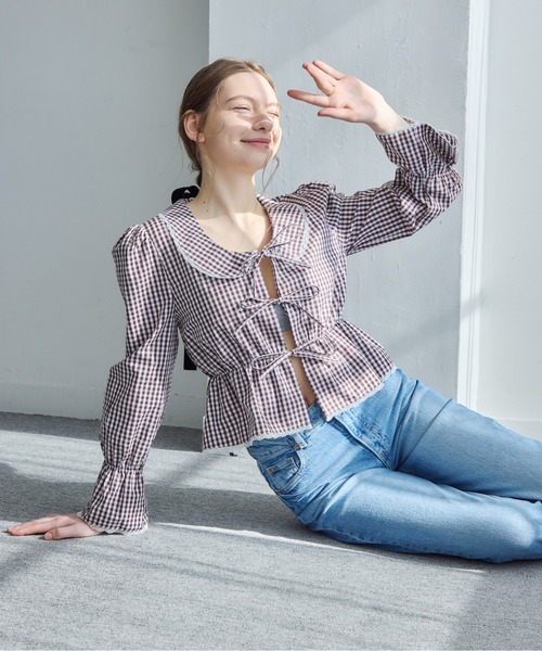 セール】フロントリボンブラウス / Front ribbon blouse（シャツ