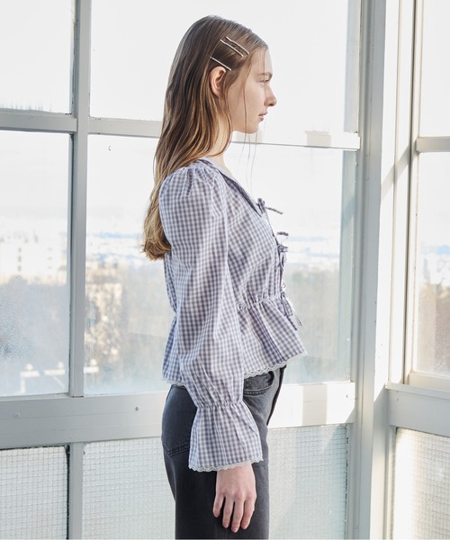 etre loin(エトルワン)の「フロントリボンブラウス / Front ribbon blouse(シャツ/ブラウス・レディース・ホワイト/グレー/ブラウン・M)」の20枚目の写真