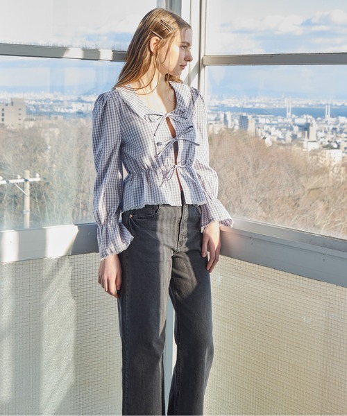 etre loin(エトルワン)の「フロントリボンブラウス / Front ribbon blouse(シャツ/ブラウス・レディース・ホワイト/グレー/ブラウン・M)」の17枚目の写真