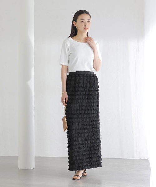 La TOTALITE(ラトータリテ)の「【洗える】接触冷感クルーネックカットソー(Tシャツ/カットソー・レディース・チャコールグレー/キャメル/ホワイト・FREE)」の21枚目の写真