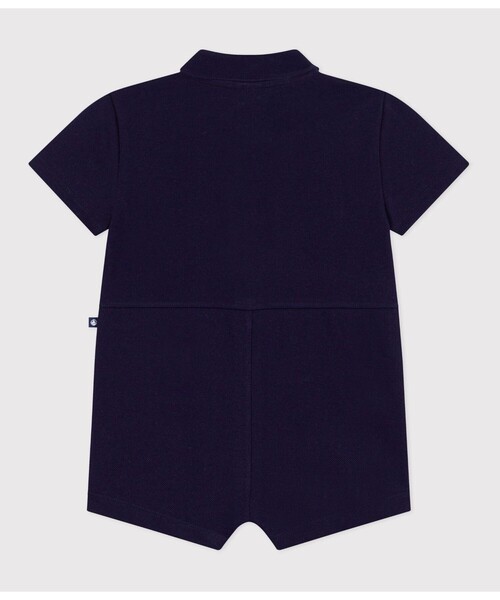 PETIT BATEAU(プチバトー)の「ポロ衿ショートロンパース(ロンパース・キッズ・ブルー・12MONTH/18MONTH/24MONTH)」の2枚目の写真