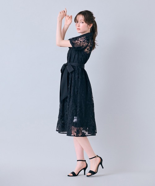 Audie a Muses(オーディアミューズ)の「刺繍レースシャツワンピース(ワンピース・レディース・オフホワイト/ブラック・38/40/42)」の12枚目の写真