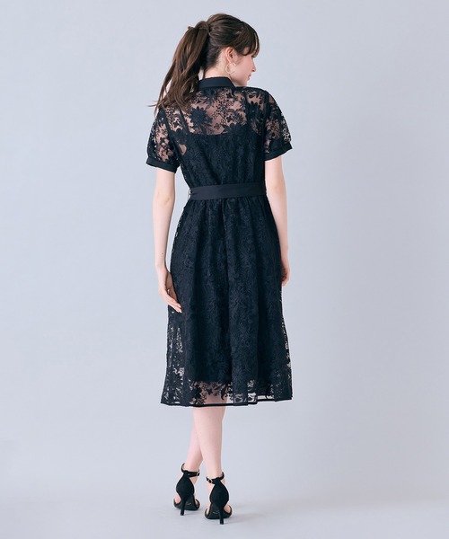 Audie a Muses(オーディアミューズ)の「刺繍レースシャツワンピース(ワンピース・レディース・オフホワイト/ブラック・38/40/42)」の13枚目の写真