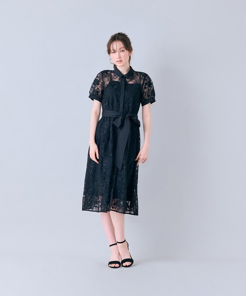 Audie a Muses(オーディアミューズ)の「刺繍レースシャツワンピース(ワンピース・レディース・オフホワイト/ブラック・38/40/42)」の9枚目の写真