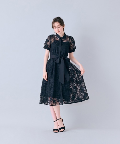 Audie a Muses(オーディアミューズ)の「刺繍レースシャツワンピース(ワンピース・レディース・オフホワイト/ブラック・38/40/42)」の10枚目の写真