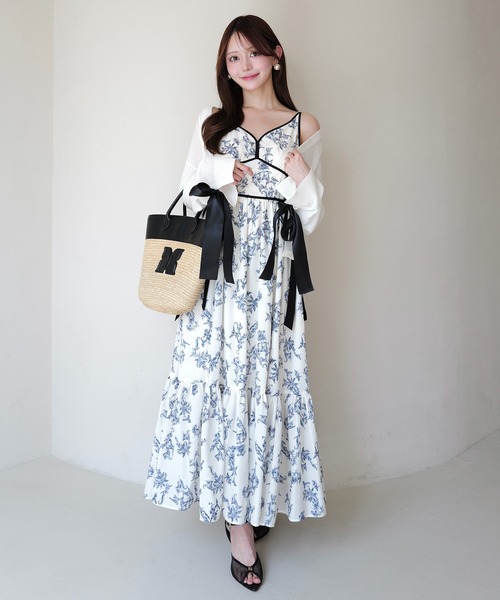 ワンピース SIDE RIBBON JOUY DRESS SIDE RIBBON JOUY DRESS（ワンピース）｜EIMY ISTOIRE（エイミー