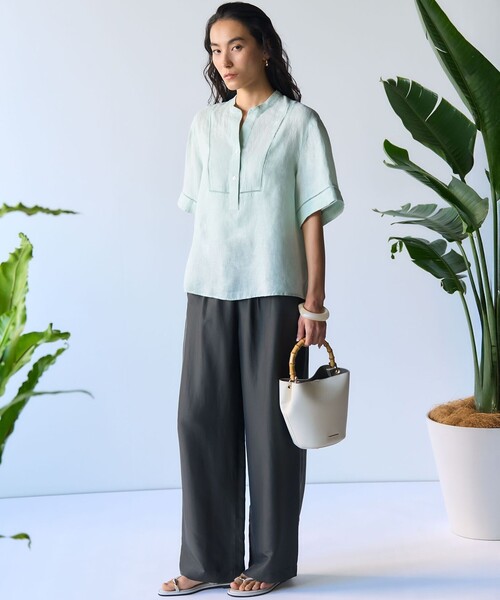 23区 S（ニジュウサンクチイサイサイズ）の「LIBECOリネン はしごレース ブラウス（シャツ/ブラウス・レディース・ライトグリーン系/オレンジ系/ホワイト系/ライトイエロー系/スカイブルー系・32）」の13枚目の写真