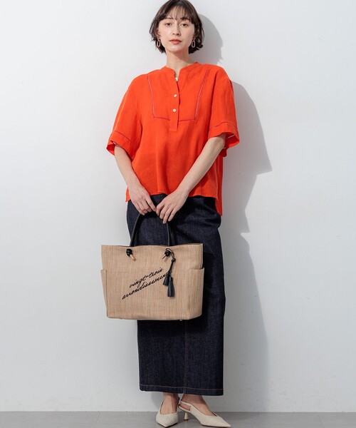 23区 S（ニジュウサンクチイサイサイズ）の「LIBECOリネン はしごレース ブラウス（シャツ/ブラウス・レディース・ライトグリーン系/オレンジ系/ホワイト系/ライトイエロー系/スカイブルー系・32）」の19枚目の写真