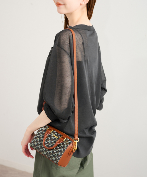 U by SPICK&SPAN(ユーバイスピックアンドスパン)の「ウォッシャブルリネンブレンドシアーカーデ(カーディガン/ボレロ・レディース・チャコールグレー/ベージュ・FREE)」の10枚目の写真