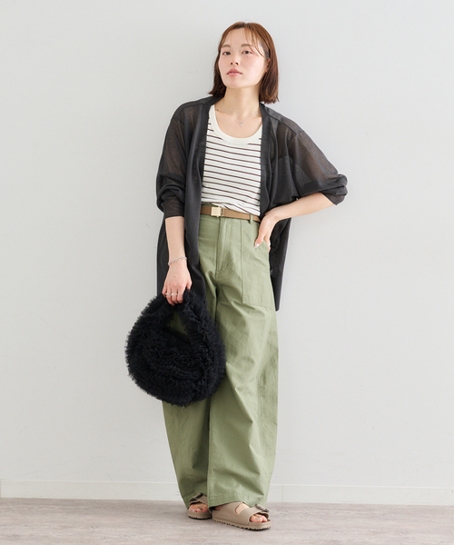 U by SPICK&SPAN(ユーバイスピックアンドスパン)の「ウォッシャブルリネンブレンドシアーカーデ(カーディガン/ボレロ・レディース・チャコールグレー/ベージュ・FREE)」の20枚目の写真
