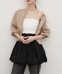 LARUTA | 【LARUTA】［Web限定］カップ付き異素材バルーンキャミ(キャミソール)