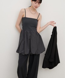 【LARUTA】［Web限定］カップ付き異素材バルーンキャミ