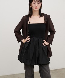 【LARUTA】［Web限定］カップ付き異素材バルーンキャミ