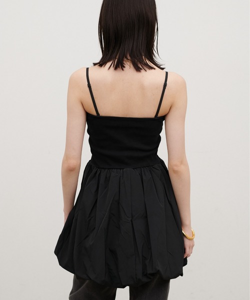 LARUTA（ラルータ）の「【LARUTA】［Web限定］カップ付き異素材バルーンキャミ（キャミソール・レディース・ホワイト系その他/ブラック/チャコールグレー/オフホワイト・FREE）」の12枚目の写真