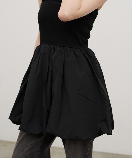 LARUTA（ラルータ）の「【LARUTA】［Web限定］カップ付き異素材バルーンキャミ（キャミソール・レディース・ホワイト系その他/ブラック/チャコールグレー/オフホワイト・FREE）」の16枚目の写真