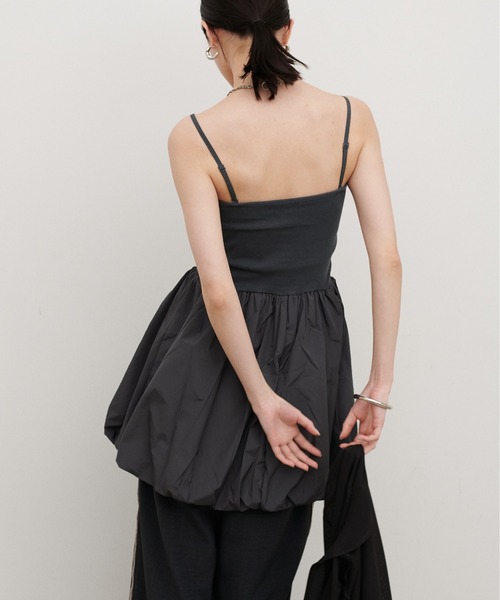 LARUTA（ラルータ）の「【LARUTA】［Web限定］カップ付き異素材バルーンキャミ（キャミソール・レディース・ホワイト系その他/ブラック/チャコールグレー/オフホワイト・FREE）」の5枚目の写真