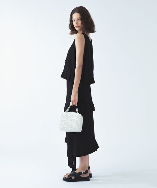 Ray BEAMS(レイビームス)の「【8/6 再値下げ】アシンメトリー ラッフル スカート(スカート・レディース・ブラック/クリーム・1/0)」の4枚目の写真