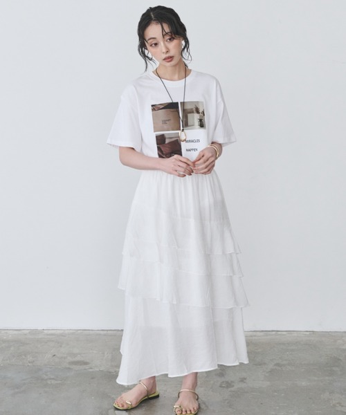 Anclear oui(アンクリアウィ)の「フリルロングSK(スカート・レディース・White/Black・F)」の15枚目の写真