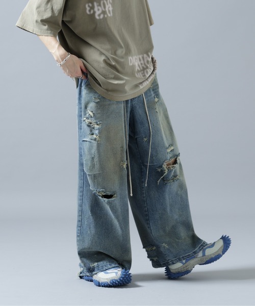 DANKE SCHON(ダンケシェーン)の「DankeSchon/ダンケシェーン/12oz BAGGY JEANS/DIRT(デニムパンツ・メンズ・インディゴブルー・S/M/L)」の2枚目の写真