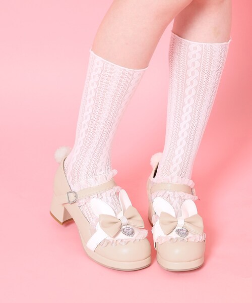 cs T&P(シーエスティーアンドピー)の「夢見るウサギパンプス(パンプス・レディース・ブラック/ブルー/ホワイト/ピンク系・S/M/L/LL)」の4枚目の写真