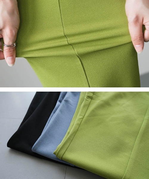 aquagarage(アクアガレージ)の「軽量ストレッチセミフレアパンツ(その他パンツ・レディース・グレイッシュブルー/グリーン系その他/ブラック・M/LL/L)」の13枚目の写真