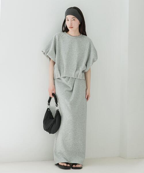 SENSE OF PLACE by URBAN RESEARCH(センスオブプレイスバイアーバンリサーチ)の「『撥水』SKINProof 撥水ドレープスカート(スカート・レディース・グレー/ブラック・ONE)」の1枚目の写真