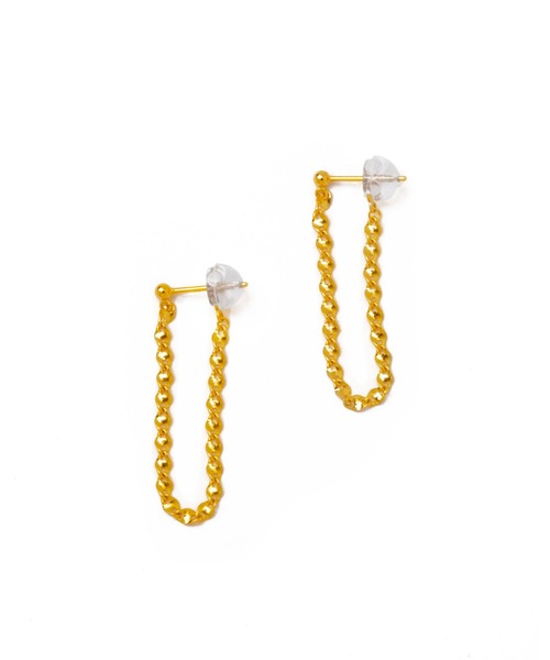 les bonbon(ルボンボン)の「【les bonbon】K18 aria drape pierce/アリア ドレープ ピアス(ピアス(両耳用)・レディース・イエローゴールド・FREE)」の3枚目の写真