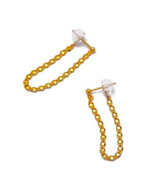 les bonbon(ルボンボン)の「【les bonbon】K18 aria drape pierce/アリア ドレープ ピアス(ピアス(両耳用)・レディース・イエローゴールド・FREE)」の4枚目の写真