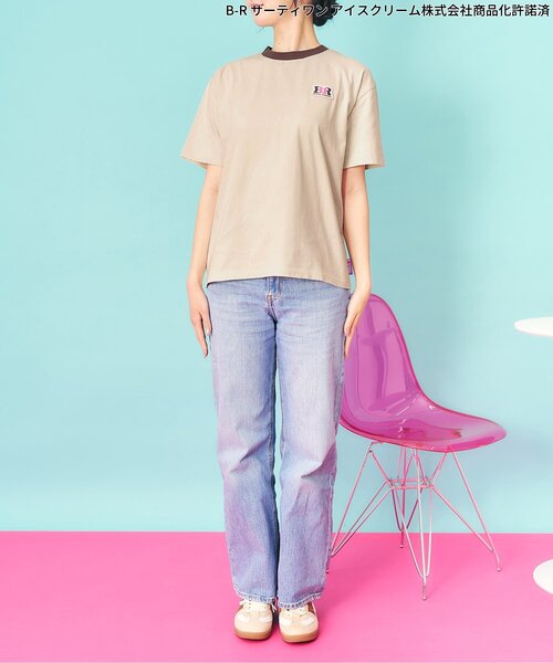 apres les cours（アプレレクール）の「【リンク】サーティワン Tシャツ(大人)（Tシャツ/カットソー・レディース・レインボー/ネイビー/ベージュ・MEDIUM）」の6枚目の写真