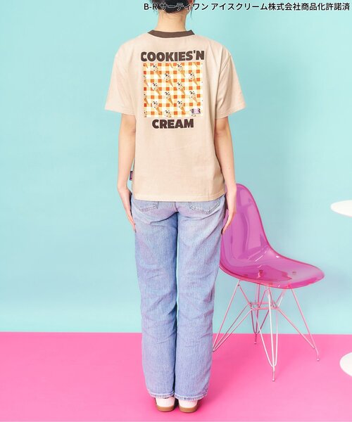 apres les cours（アプレレクール）の「【リンク】サーティワン Tシャツ(大人)（Tシャツ/カットソー・レディース・レインボー/ネイビー/ベージュ・MEDIUM）」の7枚目の写真