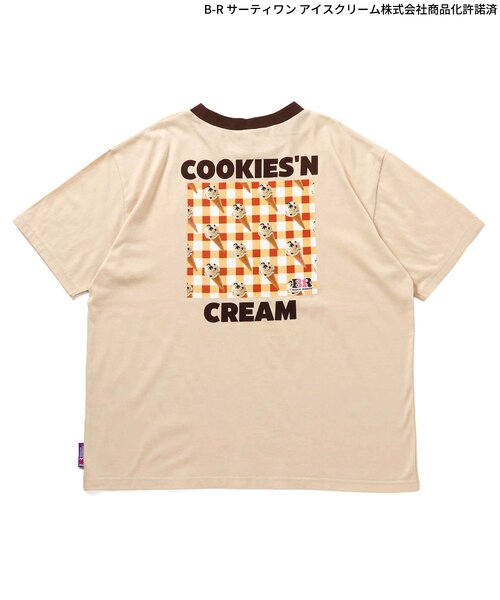 apres les cours（アプレレクール）の「【リンク】サーティワン Tシャツ(大人)（Tシャツ/カットソー・レディース・レインボー/ネイビー/ベージュ・MEDIUM）」の5枚目の写真