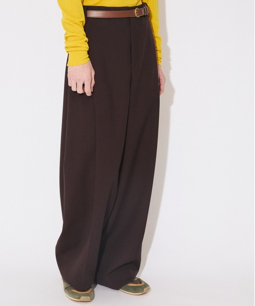 beautiful people(ビューティフルピープル)の「wool double cloth side tuck wide slacks(スラックス・レディース・ブルーグリーン・38/36)」の3枚目の写真
