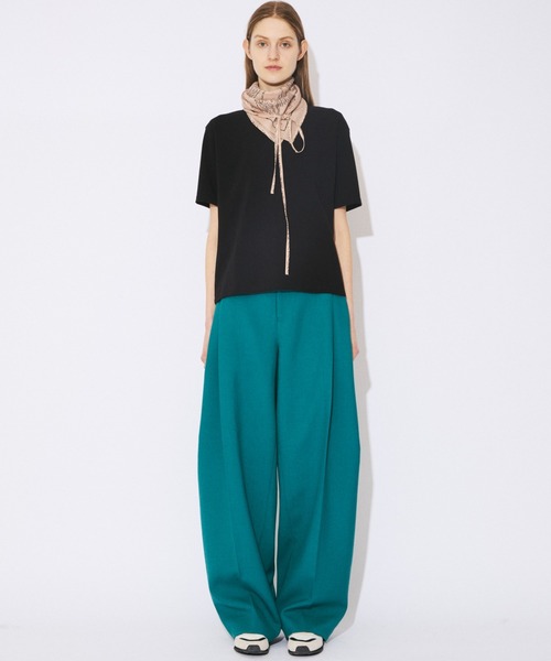 beautiful people(ビューティフルピープル)の「wool double cloth side tuck wide slacks(スラックス・レディース・ブルーグリーン・38/36)」の7枚目の写真