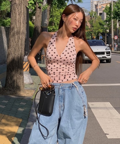 おしゃれスタ(オシャレスタ)の「ドットホルターネックトップス(その他トップス・レディース・ホワイト/ピンク/ブラウン・S/M/L)」の14枚目の写真