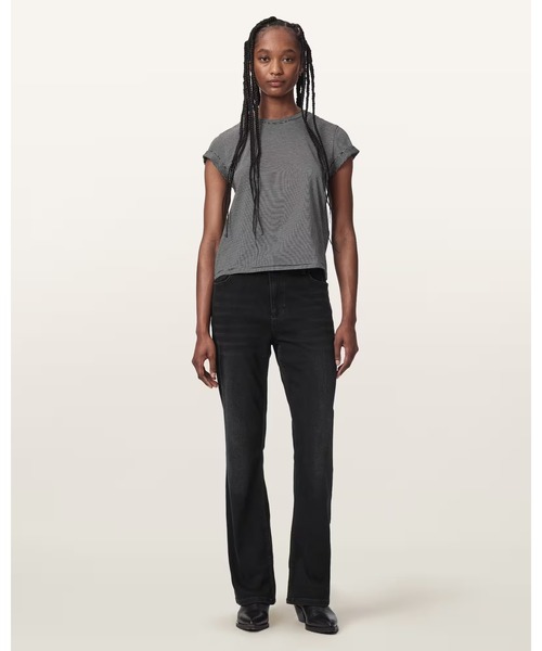 ALLSAINTS(オールセインツ)の「HALDAN SLIM BOOTCUT DENIM JEANS | HALDAN スリム ブーツカット デニム ジーンズ(デニムパンツ・レディース・ブラック・25/32/28/32/27/32/26/32)」の1枚目の写真