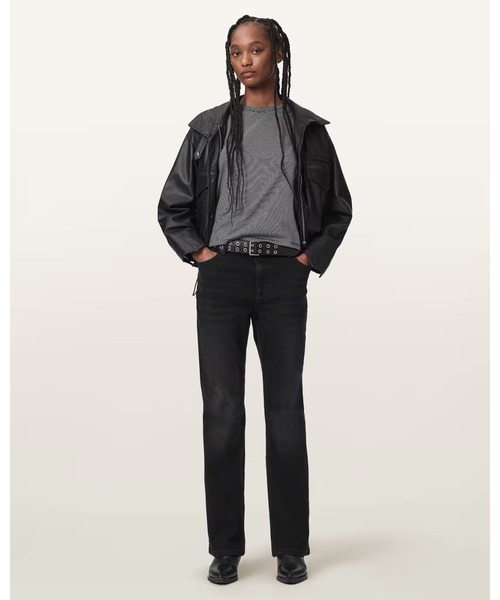 ALLSAINTS(オールセインツ)の「HALDAN SLIM BOOTCUT DENIM JEANS | HALDAN スリム ブーツカット デニム ジーンズ(デニムパンツ・レディース・ブラック・25/32/28/32/27/32/26/32)」の2枚目の写真