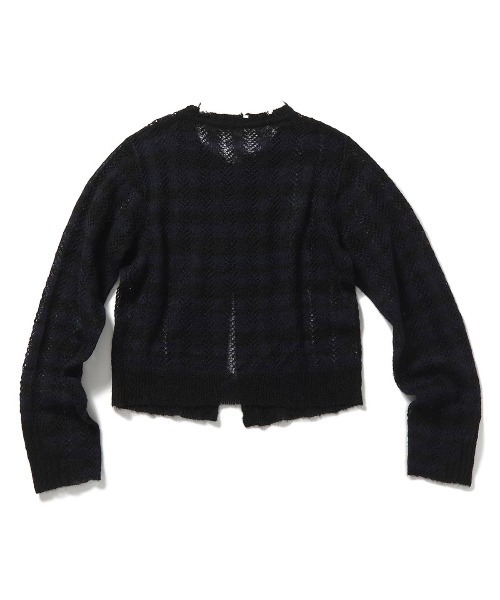 PERVERZE（パーバーズ）の「Thick Stripe Knit Cardigan（カーディガン/ボレロ・レディース・ネイビー/ブラウン・FREE）」の4枚目の写真