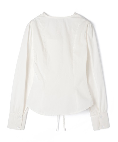 M DOLLY(エムドリー)の「Ribbon celine blouse / リボンセリーヌブラウス(シャツ/ブラウス・レディース・ブラック/ホワイト・FREE)」の8枚目の写真