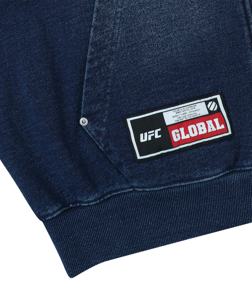 UFC SPORT(ユーエフシー スポーツ)の「UFC デニムライクオーバーサイズフードジップアップインディゴ U2TTX1305ID(パーカー・メンズ・その他・2XL/LARGE/MEDIUM/SMALL/X-LARGE/3XL)」の5枚目の写真