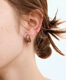【汗や水に強い】〈ステンレス〉マーブルラインピアス