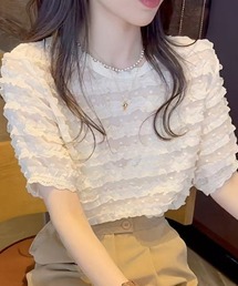 半袖フリルブラウス