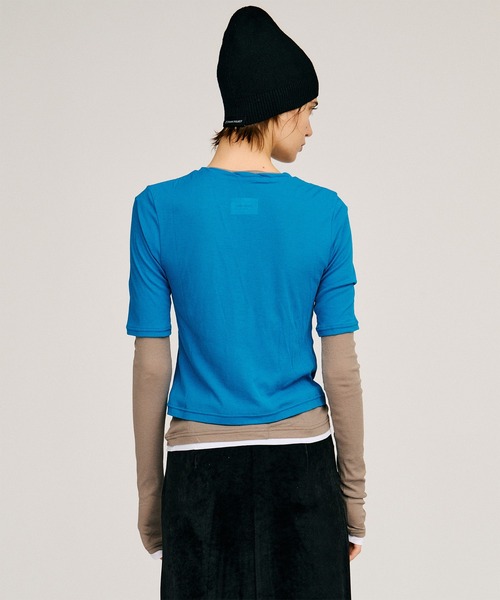 PRANK PROJECT（プランクプロジェクト）の「【2026Autumn Pre-Order】レイヤードハーフスリーブカーディガン / Layered Half Sleeve Cardigan（カーディガン/ボレロ・レディース・ピンク/ブルー/ブラック・FREE）」の8枚目の写真