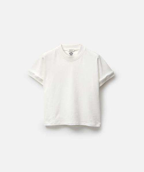 VERSACE(ヴェルサーチ)の「刺繍入り ストレッチ コットンジャージー Tシャツ(Tシャツ/カットソー・レディース・ホワイト・42)」の2枚目の写真