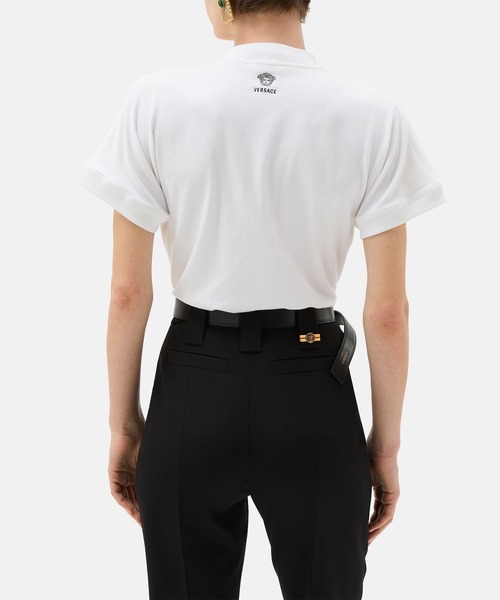 VERSACE(ヴェルサーチ)の「刺繍入り ストレッチ コットンジャージー Tシャツ(Tシャツ/カットソー・レディース・ホワイト・42)」の3枚目の写真