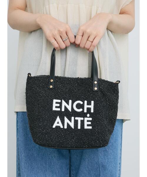 Te chichi(テチチ)の「ロゴ刺繍2WAYトートバッグ(ハンドバッグ・レディース・ブラック/グレー・F)」の1枚目の写真