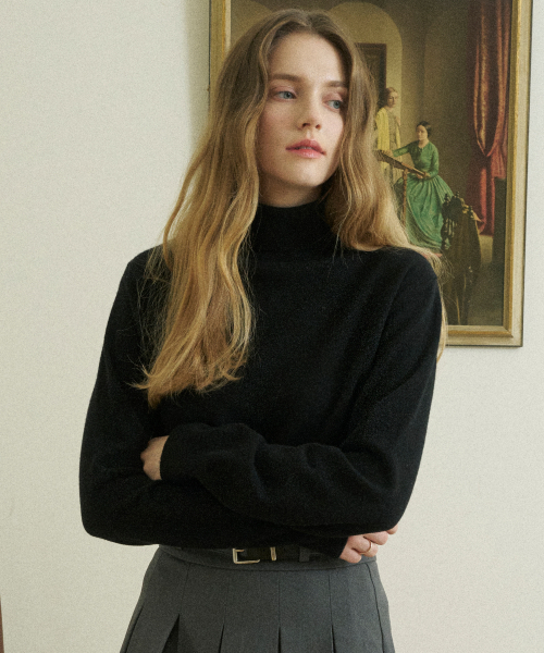 VLETI（ブレッティ）の「Merino Wool 100% Turtleneck Basic Knit (Black)（ニット/セーター・レディース・ブラック・FREE）」の2枚目の写真