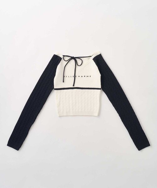 Belle Charme(ベルシャルム)の「【Belle Charme】Color Block Raglan Knit(ニット/セーター・レディース・ブラック/ピンク/ベージュ・FREE)」の18枚目の写真